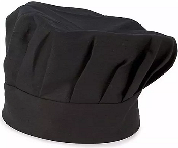 gorro tableado para chef o cocinero, se ajusta facilmente con un abrojo cosido en la parte de atras