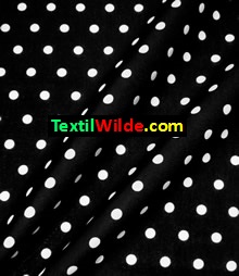 tela poplin 50% algodon 50% poliester tela color negro con lunares blancos, decoracion mickey