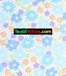 tela poplin estampado flores celestes textilwilde.com
