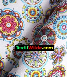 tela provenzal lona loneta con estampado de mandalas textilwilde.com